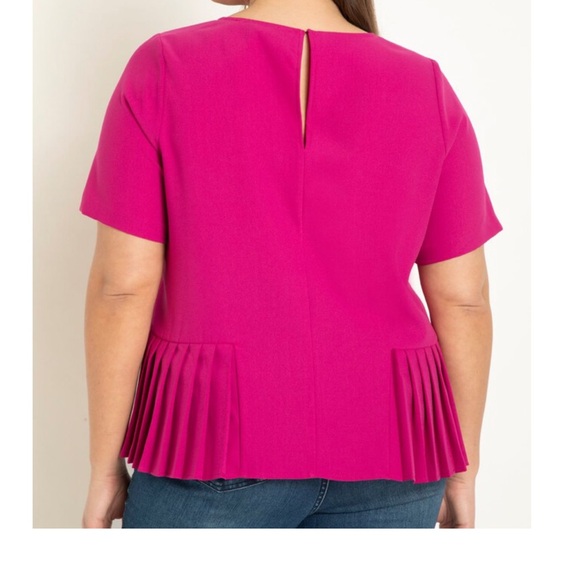 Pink side pleated Eloquii top - Picture 3 of 7